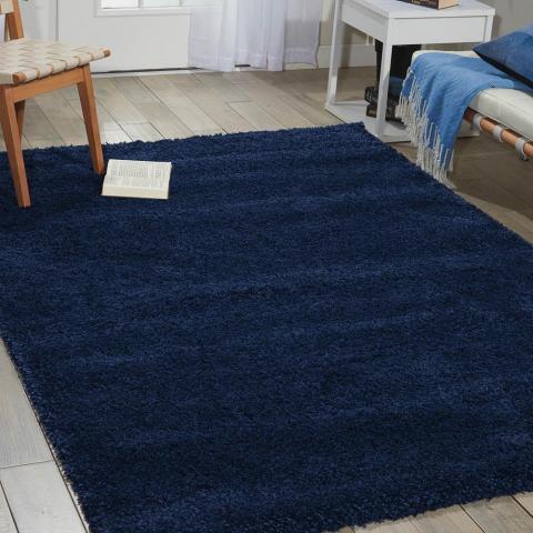 Nourison Amore AMOR1 Shaggy Rugs in Ink Blue