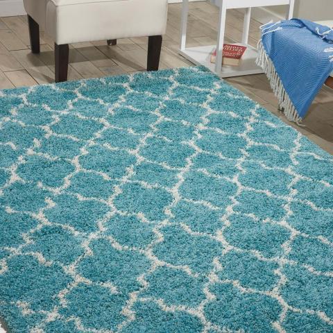 Nourison Amore AMOR2 Rugs in Aqua Blue