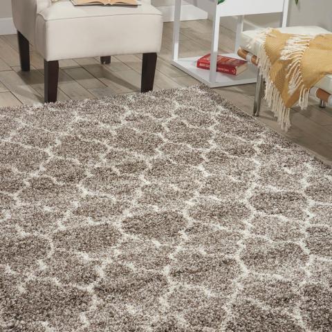 Nourison Amore AMOR2 Shaggy rugs in Stone