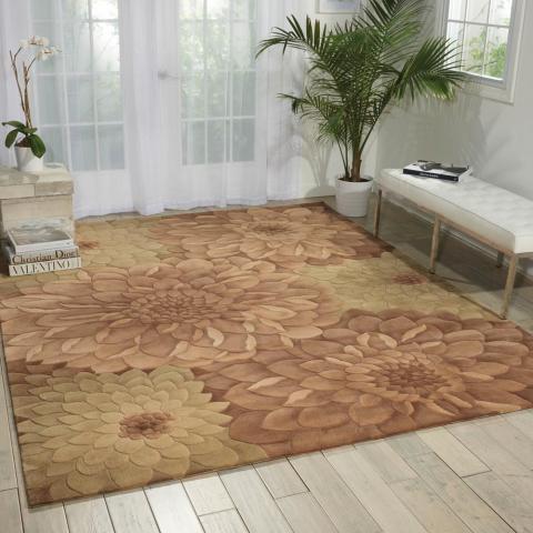 Nourison Tropics Rugs TS11 Brown Green