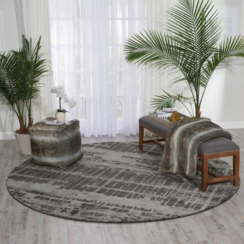 Nourison Twilight Circular Rugs TWI10 in Hazel