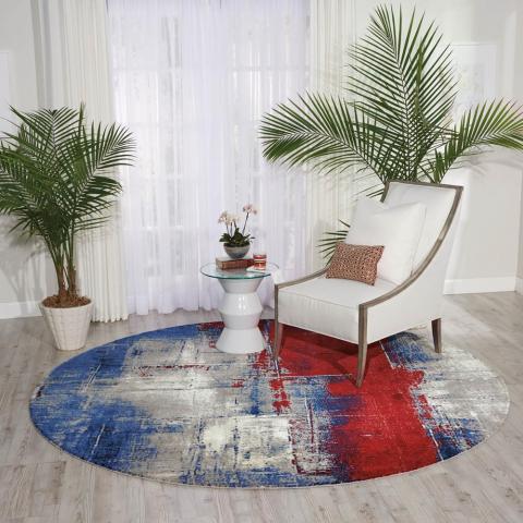 Nourison Twilight Circular Rugs TWI19 by Nourison in Multicolour