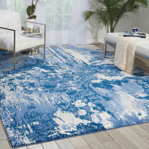 Nourison Twilight Rugs TWI24 by Nourison in Blue and Ivory