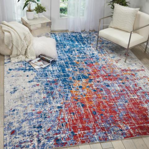 Nourison Twilight Rugs TWI25 by Nourison in Red and Blue