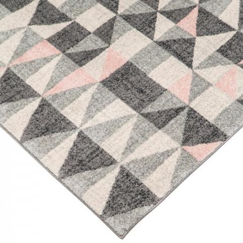 Nova Geo Rug - Grey & Pink / 200cm