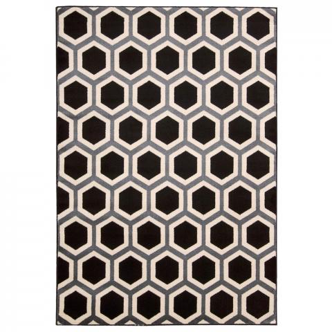 Nova Rugs NO105 in Black and White