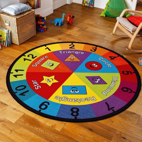 Nursery Colour Wheel Educational Rugs in Multi