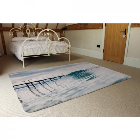 Ocean Ideal Wave In Ocean. Breaking Blue Waves Designer Rug - Blue / 230cm