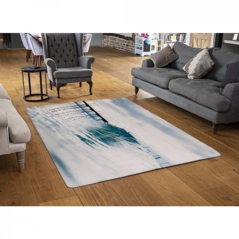 Ocean Ideal Wave In Ocean. Breaking Blue Waves Designer Rug - Blue / 110cm