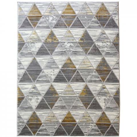 Ochre Yellow High Shine Geometric Rugs - Holm - Yellow / 230cm