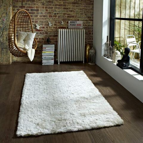 On Sale Sable Cream Shiny Shaggy Small Rug 