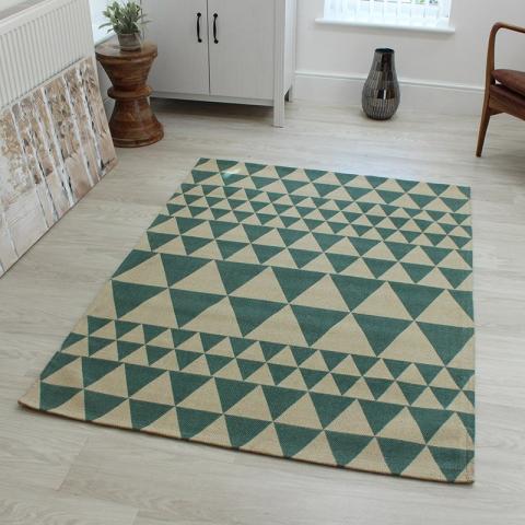 Onix Rug Triangles Teal 