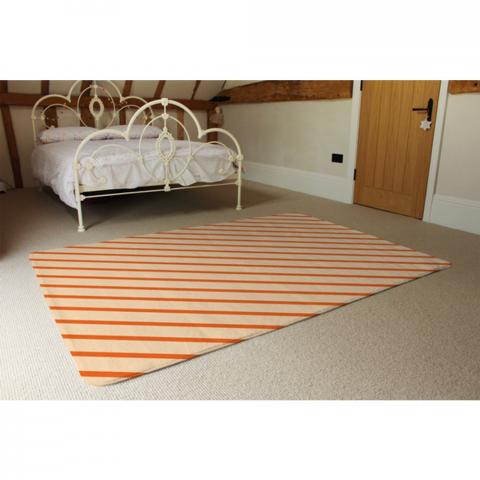 Orange Lines Designer Rug - Orange / 230cm