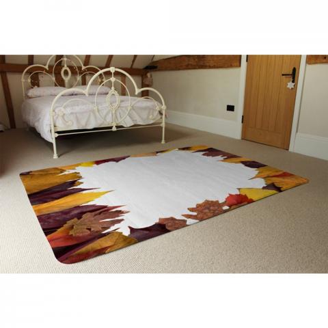 Orange  Purple Autumn Designer Rug - Orange / 230cm