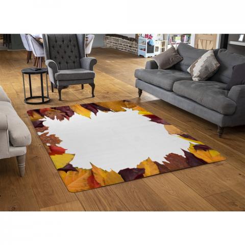 Orange  Purple Autumn Designer Rug - Orange / 110cm