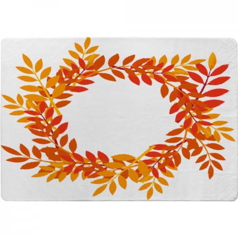 Orange  Red Autumn Leaves Designer Rug - Orange / 200cm