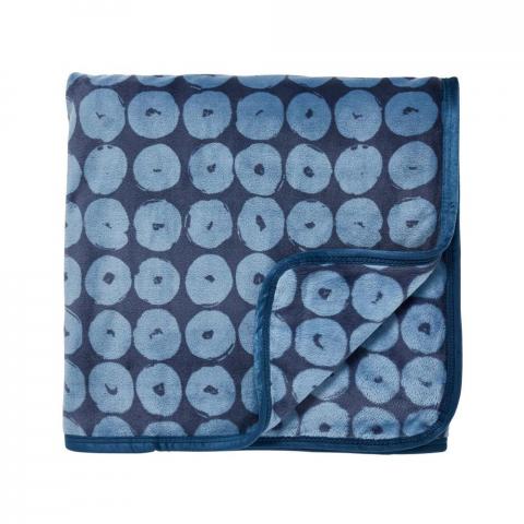 Ornella Fleece Spot Throw By Helena Springfield in Indigo Blue