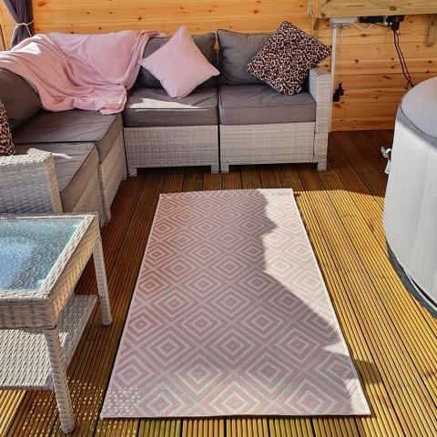 Outdoor Patio 13 Pink Diamond Rug 