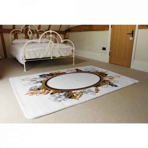 Paint Print Autumn Decoration Designer Rug - Brown / 230cm