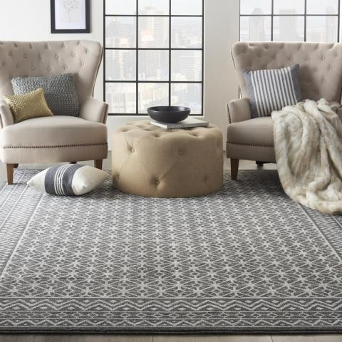 Palermo Rugs PMR02 in charcoal silver by Nourison