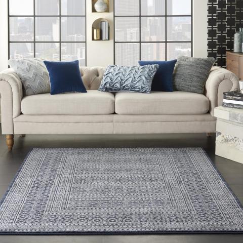 Palermo Rugs PMR04 in navy grey by Nourison