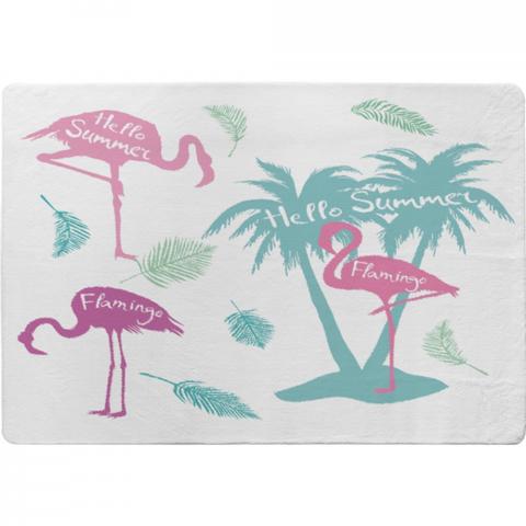 Palm  Flamingo Designer Rug - Pink / 150cm