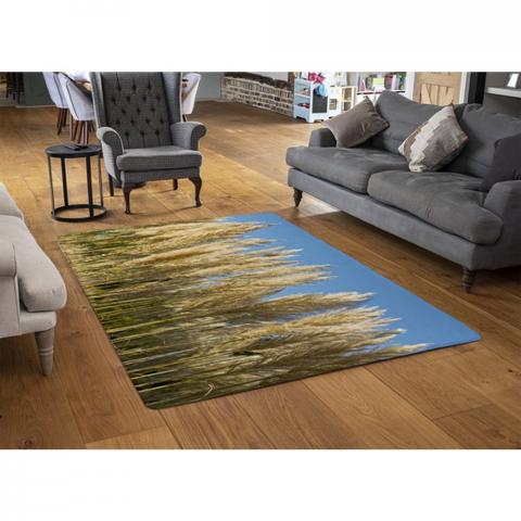 Pampus Grass Designer Rug - Yellow / 110cm