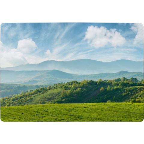 Panorama Of Beautiful Countryside Of Romania Designer Rug - Green / 150cm