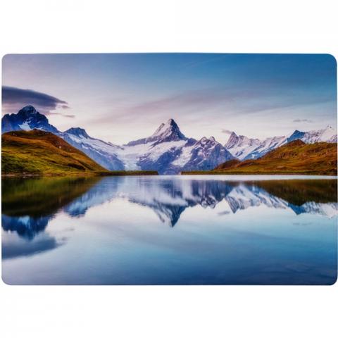 Panoramic View Of The Mt. Schreckhorn And Wetterhorn Designer Rug - Blue / 150cm