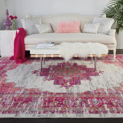 Passion Rugs PSN03 in Ivory and Fuchsia