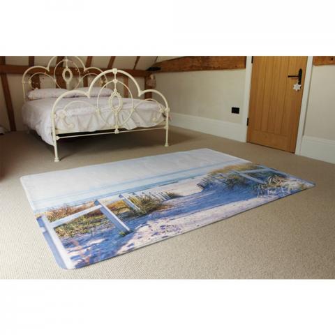 Path To The Beach At Baltic Sea Designer Rug - White / 230cm