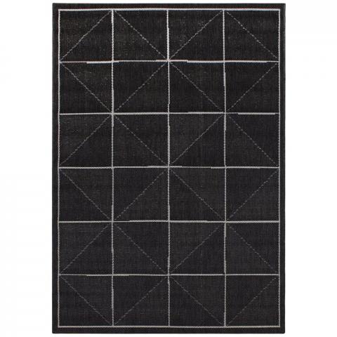 Patio Flatweave Rugs PAT07 Charcoal Check