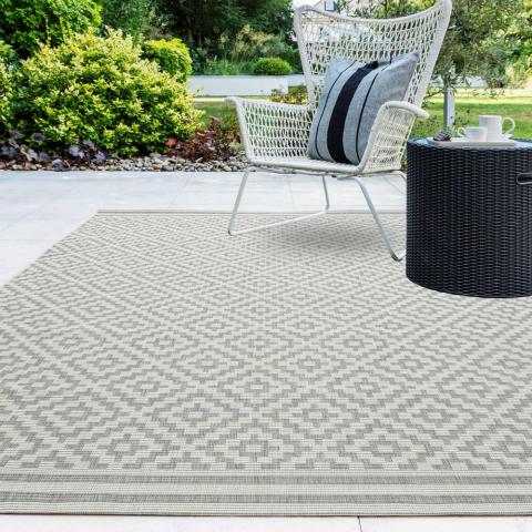 Patio Flatweave Rugs PAT11 Diamond Grey