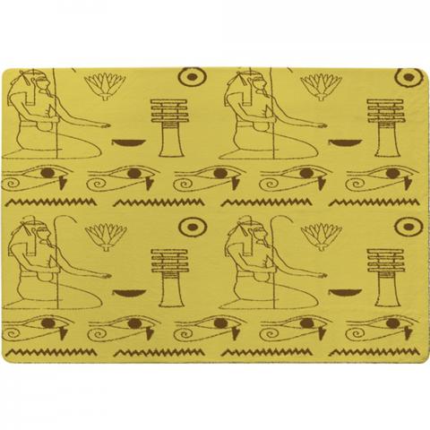 Pattern Of Egyptian Hieroglyphics Designer Rug - Yellow / 150cm