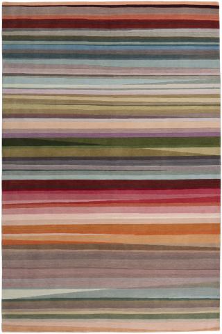 Paul Smith Festival Geometric 1.83x1.22m/6'x4' Red/Blue/Orange bright Tibetan Wool Geometric rug by The Rug Company, Handknotted Tibetan wool