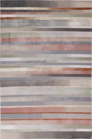 Paul Smith Illusion 1.83x1.22m/6'x4' Grey/Brown Bright Wool & Silk rug by The Rug Company, Handknotted Tibetan Wool & Silk