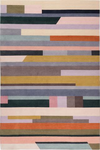 Paul Smith Interval 1.83x1.22m/6'x4' Green/Pink/Purple Bright Wool rug by The Rug Company, Handknotted Tibetan wool