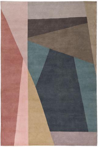 Paul Smith Split Bright Geometric 4.27x3.05m/14'x10' Red/Green/Pink Bright Wool Geometric rug by The Rug Company, Handknotted Tibetan wool