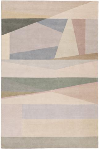 Paul Smith Split Light Geometric 4.27x3.05m/14'x10' Pink/Grey/Cream Bright Wool Geometric rug by The Rug Company, Handknotted Tibetan wool