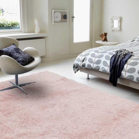 Payton Shaggy Soft Shimmer Rugs in Pink