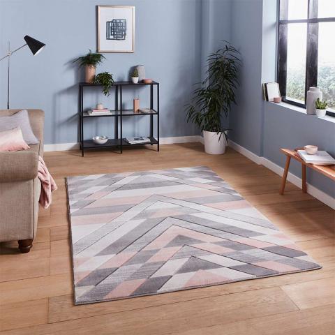 Pembroke G2075 Geometric Grey Rose Rug 