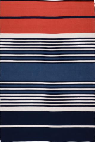 Perennials Culver Terracotta 4.27x3.05m/14'x10' Blue/Orange/Black Perennials Perennials' yarn solution dyed acrylic technology rug by The Rug Company, Flatwoven