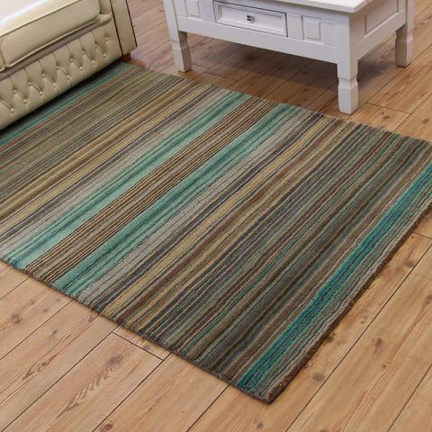 Pimlico Fine Stripe Rug Green 