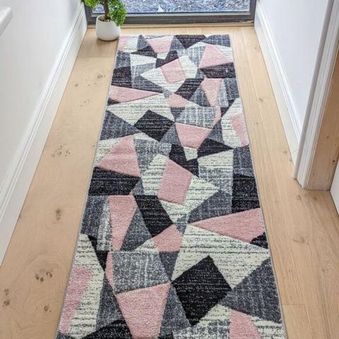 Pink Abstract Living Room Rug - Boston - Pink / 230cm / 3kg