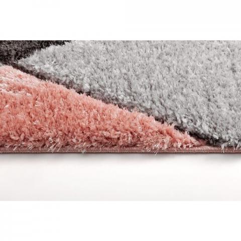 Pink Carved Diamonds Shaggy Rug - Verge - Pink / 230cm