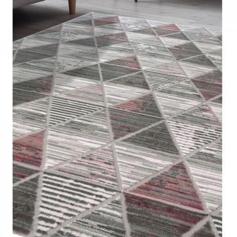 Pink Glamourous Geometric Rugs - Holm - Pink / 170cm