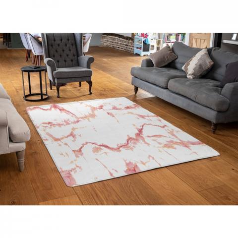 Pink Marble Designer Rug - Pink / 110cm