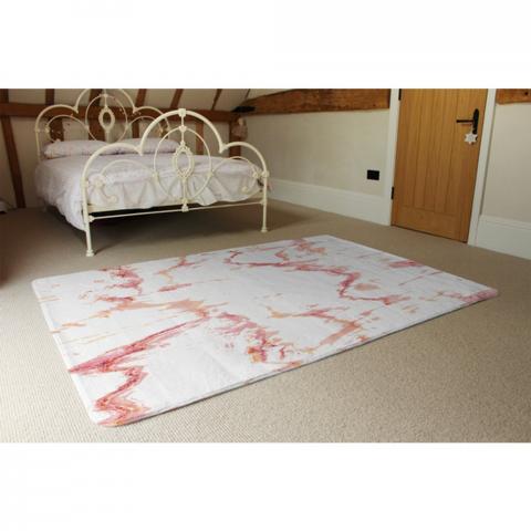 Pink Marble Designer Rug - Pink / 230cm