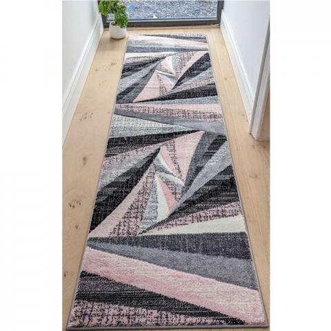 Pink Splinter Area Rug - Boston - Pink / 230cm / 3g