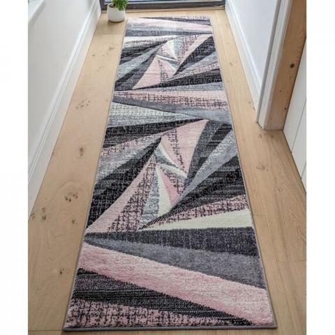 Pink Splinter Area Rug - Boston - Pink / 230cm / 3kg